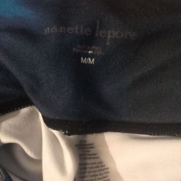 Nanette Lepore Women's Pull-On Printed Blue Black Compression Leggings Medium - Picture 7 of 8